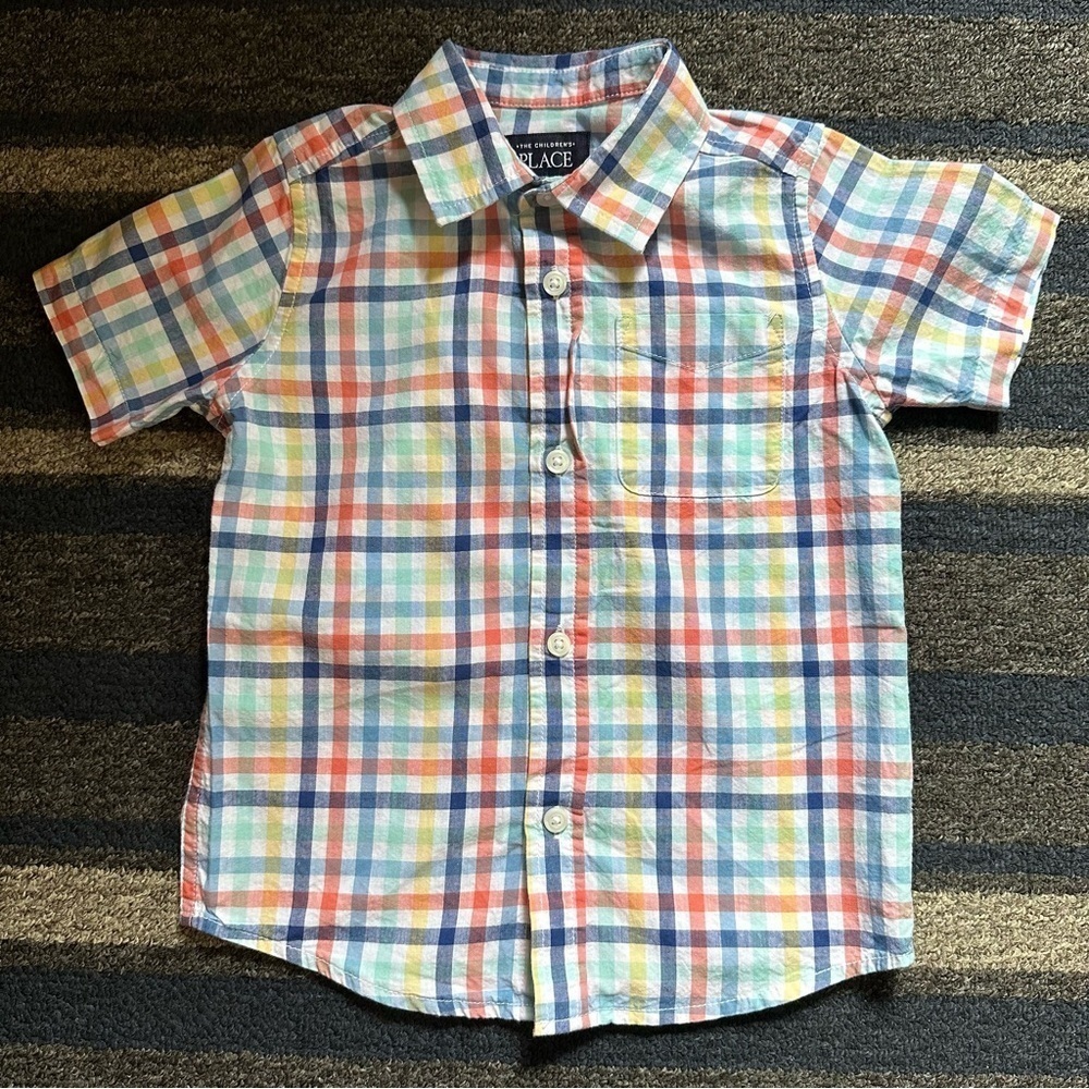 The‎ Children’s Place Boys Multicolor Plaid Button-Up Shirt 4T